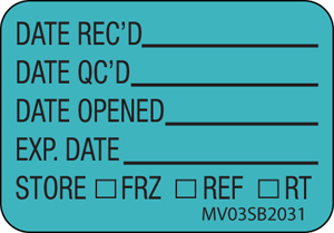 Label Paper Removable Date Recd Date 1 Core 1 7 16 X 1 Blue 666 Per Roll Pdc Healthcare