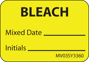 Label Paper Permanent Bleach Mixed Date 1" Core 1 7/16"x1 Yellow 666 per Roll