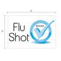 2024-25 Flu Shot Sticker "Flu Shot 2024-2025", 3" x 2", Paper, Permanent, 250 per Roll