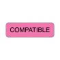 Lab Communication Label (Paper, Permanent) Compatible  1 1/4"x3/8" Fluorescent Pink - 1000 per Roll