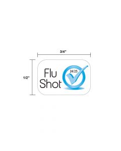 2024-25 Flu Shot Label, "Flu Shot 24/25", 3/4" x 1/2" Synthetic, Permanent, 100 per Roll