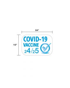 2024-25 Vaccine Label, "COVID-19 Vaccine 24/25", 3/4" x 1/2", Synthetic, Permanent, 100 per Roll