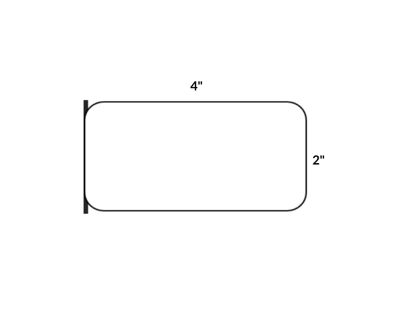 Rectangle Sticker, Round Corners, 1 x 4