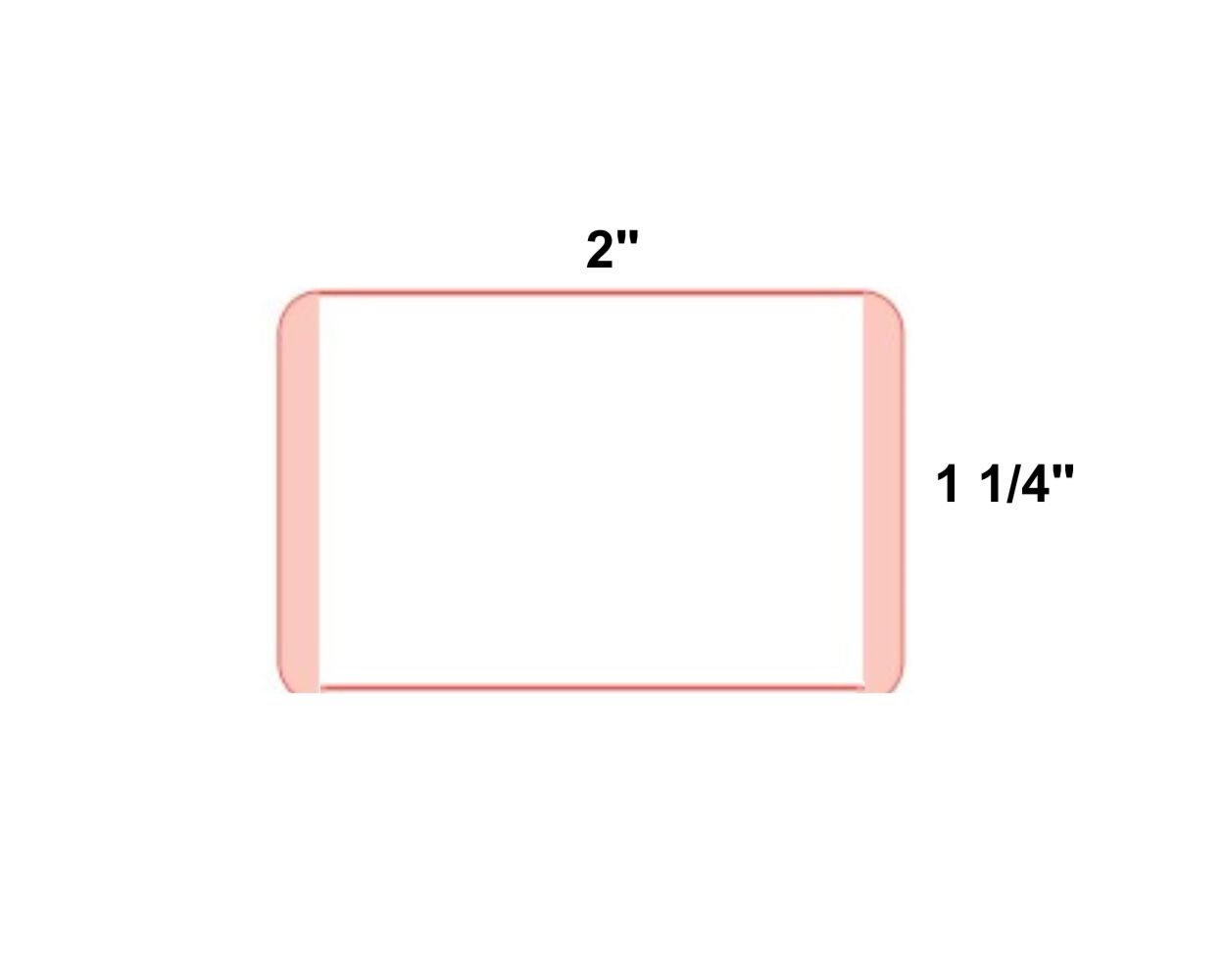 2.25 X 1.25 Round Corner Rectangle Direct Thermal Pink Paper Labels