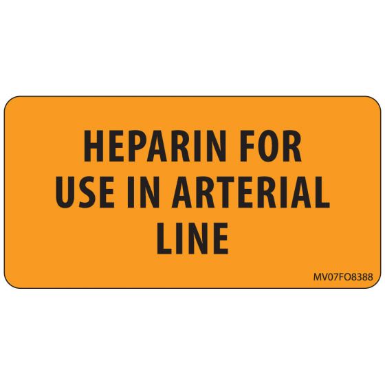 Label Paper Removable Heparin For Use, 1" Core, 2 15/16" x 1", 1/2", Fl. Orange, 333 per Roll