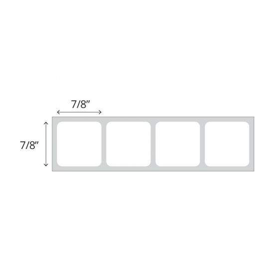 SafeGuard™ Direct Thermal Slide Labels, 4-across, 7/8" x 7/8", 3" Core