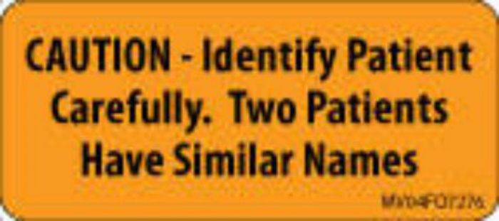 Label Paper Removable Caution - Identify, 1" Core, 2 1/4" x 1", Fl. Orange, 420 per Roll