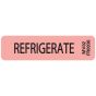 Lab Communication Label (Paper, Permanent) Refrigerate 1 7/16"x3/8" Fluorescent Red - 666 per Roll