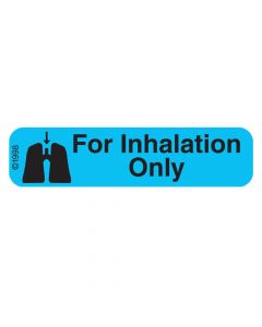 Communication Label (Paper, Permanent) For Inhalation only 1 9/16" x 3/8" Blue - 500 per Roll, 2 Rolls per Box