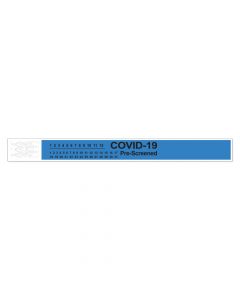 Short Stay® Alert Bands® Tyvek® "COVID-19 Pre-screened" Pre-printed, 1" x 10" Adult/Pediatric Blue, 1000 per Box