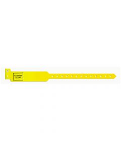 Sentry® Alert Bands® Poly "Allergy Alert" Pre-Printed 1" x 11-1/2" Adult Yellow, 250 per Box