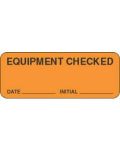 Label Paper Removable Equipment Checked 2 1/4" x 7/8", Fl. Orange, 1000 per Roll