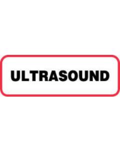 Label Paper Permanent Ultrasound 1 1/2" x 1/2", White with Red, 1000 per Roll