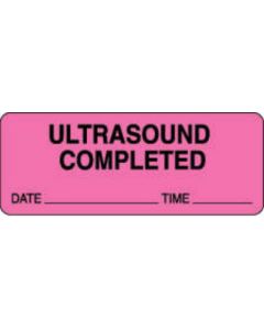 Label Paper Permanent Ultrasound Completed 2 1/4" x 7/8", Fl. Pink, 1000 per Roll