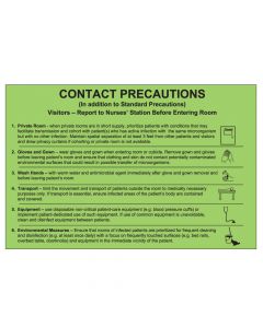 Label Paper Removable Contact Precautions 8" x 5 1/4", Fl. Green, 50 per Package