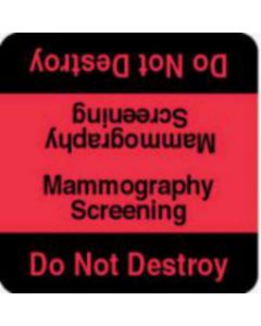 Label Wraparound Paper Permanent Mammography Screening 1-7/8" x 1-7/8" Red and Black, 1000 per Roll