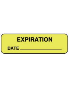 Communication Label (Paper, Permanent) Expiration Date 1 1/4" x 3/8" Fluorescent Yellow - 1000 per Roll