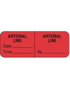 IV Label Wraparound Paper Permanent Arterialarterial Line  2"x3/4" Fl. Red 1000 per Roll