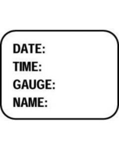 Label Paper Permanent Date: Time: Gauge:  1"x3/4" White 1000 per Roll