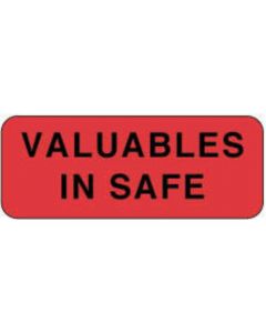 Label Paper Permanent Valuables In Safe 2 1/4" x 7/8", Fl. Red, 1000 per Roll