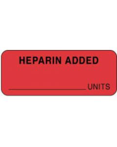 Label Paper Permanent Heparin Added  2 1/4"x7/8" Fl. Red 1000 per Roll