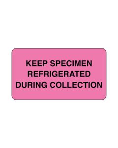 Lab Communication Label (Paper, Permanent) Keep Specimen  3"x1 5/8" Fluorescent Pink - 1000 per Roll