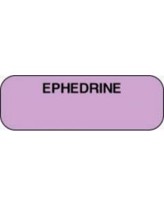 Anesthesia Label (Paper, Permanent) Ephedrine 1 1/2" x 1/2" Lilac - 1000 per Roll