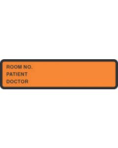 Binder/Chart Label Paper Removable Room No. Patient 5 3/8" x 1 3/8" Orange 500 per Roll