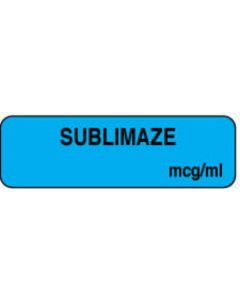 Anesthesia Label (Paper, Permanent) Sublimaze mcg/ml 1 1/4" x 3/8" Blue - 1000 per Roll