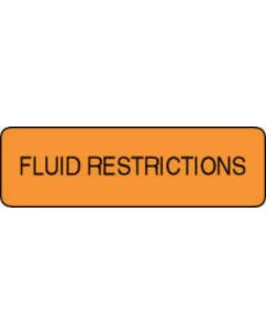 Label Paper Permanent Fluid Restrictions  1 1/4"x3/8" Fl. Orange 1000 per Roll