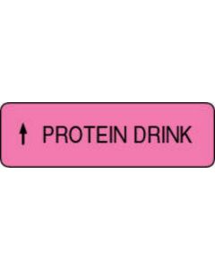 Label Paper Permanent Protein Drink 1 1/4" x 3/8", Fl. Pink, 1000 per Roll