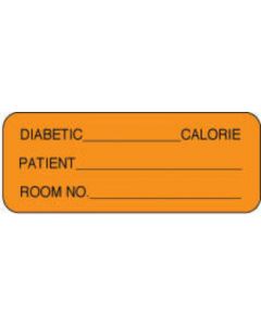 Label Paper Permanent Diabetic___ Calorie  2 1/4"x7/8" Fl. Orange 1000 per Roll