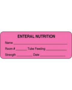 Label Paper Permanent Enteral Nutrition  3"x1 1/8" Fl. Pink 1000 per Roll