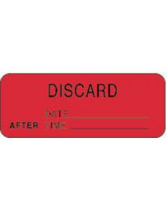 Communication Label (Paper, Permanent) Discard Date 2 1/4" x 7/8" Fluorescent Red - 1000 per Roll