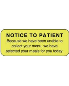 Label Paper Permanent Notice To Patient 2 1/4" x 7/8", Fl. Yellow, 1000 per Roll