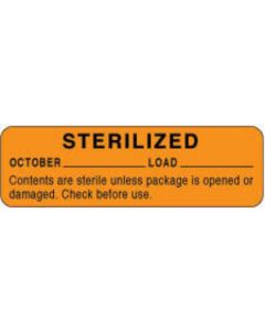 Label Paper Permanent Sterilized October 2 7/8" x 7/8", Orange, 1000 per Roll