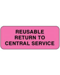 Label Paper Removable Reusable Return To 2 1/4" x 7/8", Fl. Pink, 1000 per Roll