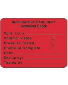 Label Paper Removable Respiratory Care 2 3/8" x 1", 3/4", Fl. Red, 1000 per Roll