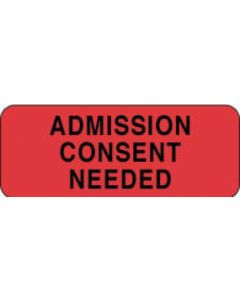 Label Paper Permanent Admission Consent  2 1/4"x7/8" Fl. Red 1000 per Roll