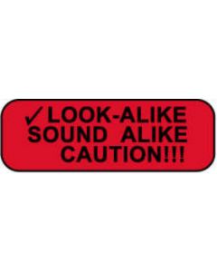 Communication Label (Paper, Permanent) Look Alike Sound 1 1/2" x 1/2" Fluorescent Red - 1000 per Roll