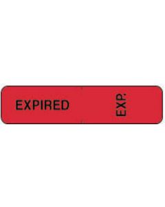 Label Wraparound Paper Permanent Expired Exp. 1 1/2" x 1/2" Fl. Red, 1000 per Roll