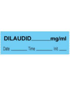 Anesthesia Tape with Date, Time & Initial (Removable) Dilaudid mg/ml 1/2" x 500" - 333 Imprints - Blue - 500 Inches per Roll