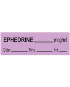 Anesthesia Tape with Date, Time & Initial (Removable) Ephedrine mcg/ml 1/2" x 500" - 333 Imprints - Violet - 500 Inches per Roll