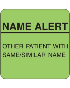 Label Paper Removable Name Alert Other 1 7/8" x 1 7/8" Fl. Green, 1000 per Roll