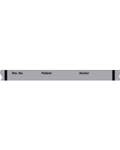 Binder/Chart Tape Removable "Rm. No. Patient", 1'' Core, 1/2 '' x 500'', Silver, 83 Imprints, 500 Inches per Roll