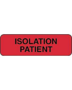 Label Paper Permanent Isolation Patient 1 1/4" x 3/8", Fl. Red, 1000 per Roll