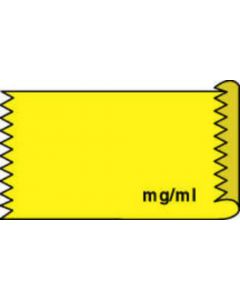 Anesthesia Tape (Removable) mg/ml 1/2" x 500" - 333 Imprints - Yellow - 500 Inches per Roll