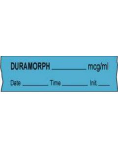 Anesthesia Tape with Date, Time & Initial (Removable) Duramorph mcg/ml 1/2" x 500" - 333 Imprints - Blue - 500 Inches per Roll