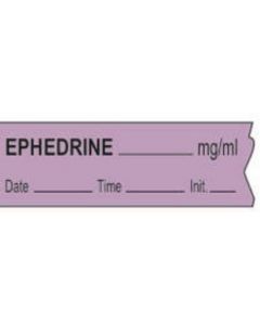 Anesthesia Tape with Date, Time & Initial (Removable) Ephedrine mg/ml 1/2" x 500" - 333 Imprints - Violet - 500 Inches per Roll