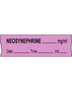 Anesthesia Tape with Date, Time & Initial (Removable) Neosynephrine mg/ml 1/2" x 500" - 333 Imprints - Violet - 500 Inches per Roll